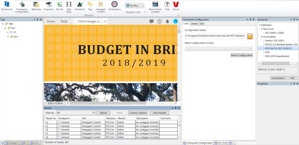 Screenshot of comprehensive PDF Validator Report.