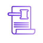 Illustration of a legal document with a gavel, representing a court ruling or contract.