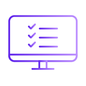 Computer monitor showing a three-item checklist with checkmarks on the screen, representing a to-do list.